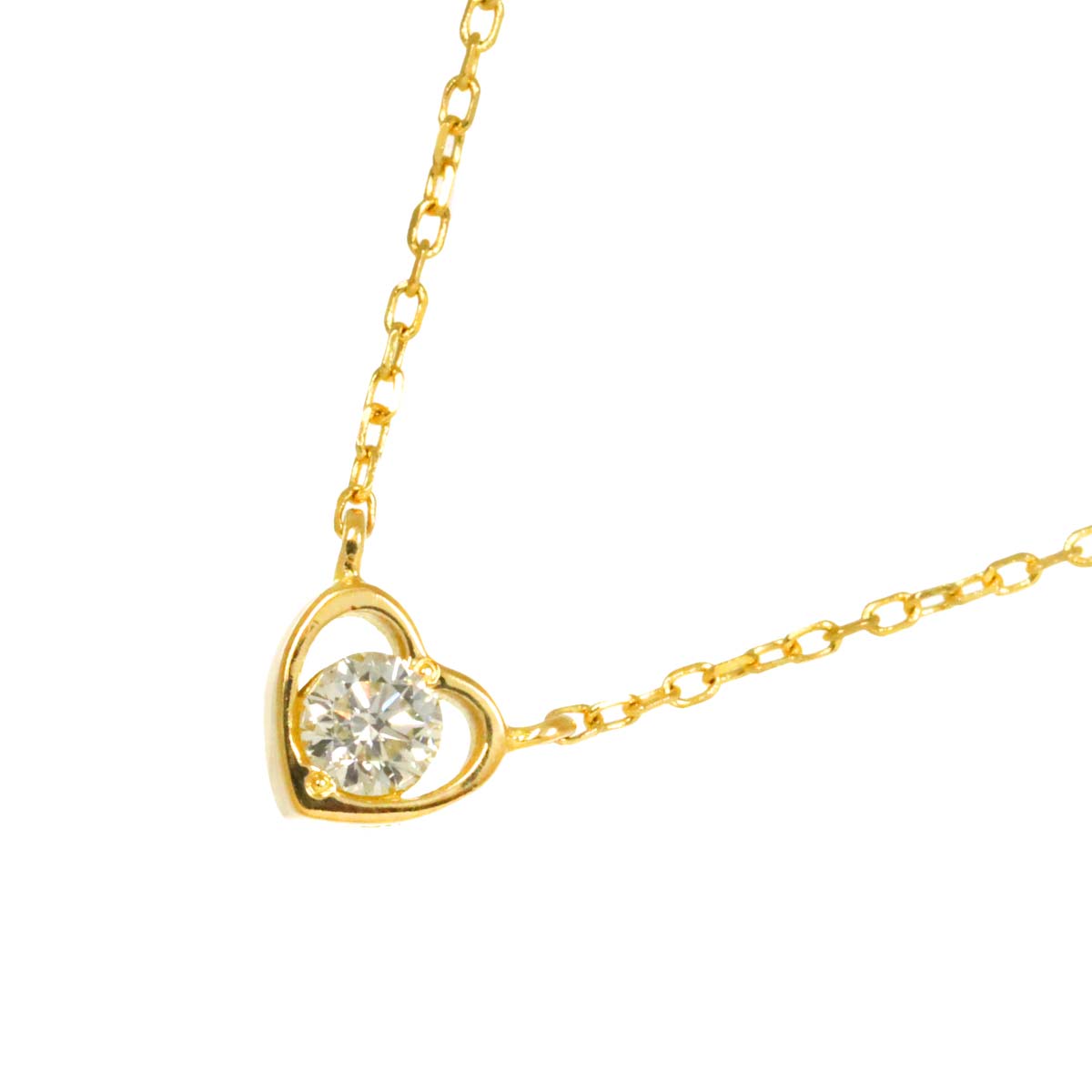 Heart Diamond Necklace 18K Yellow Gold 750
