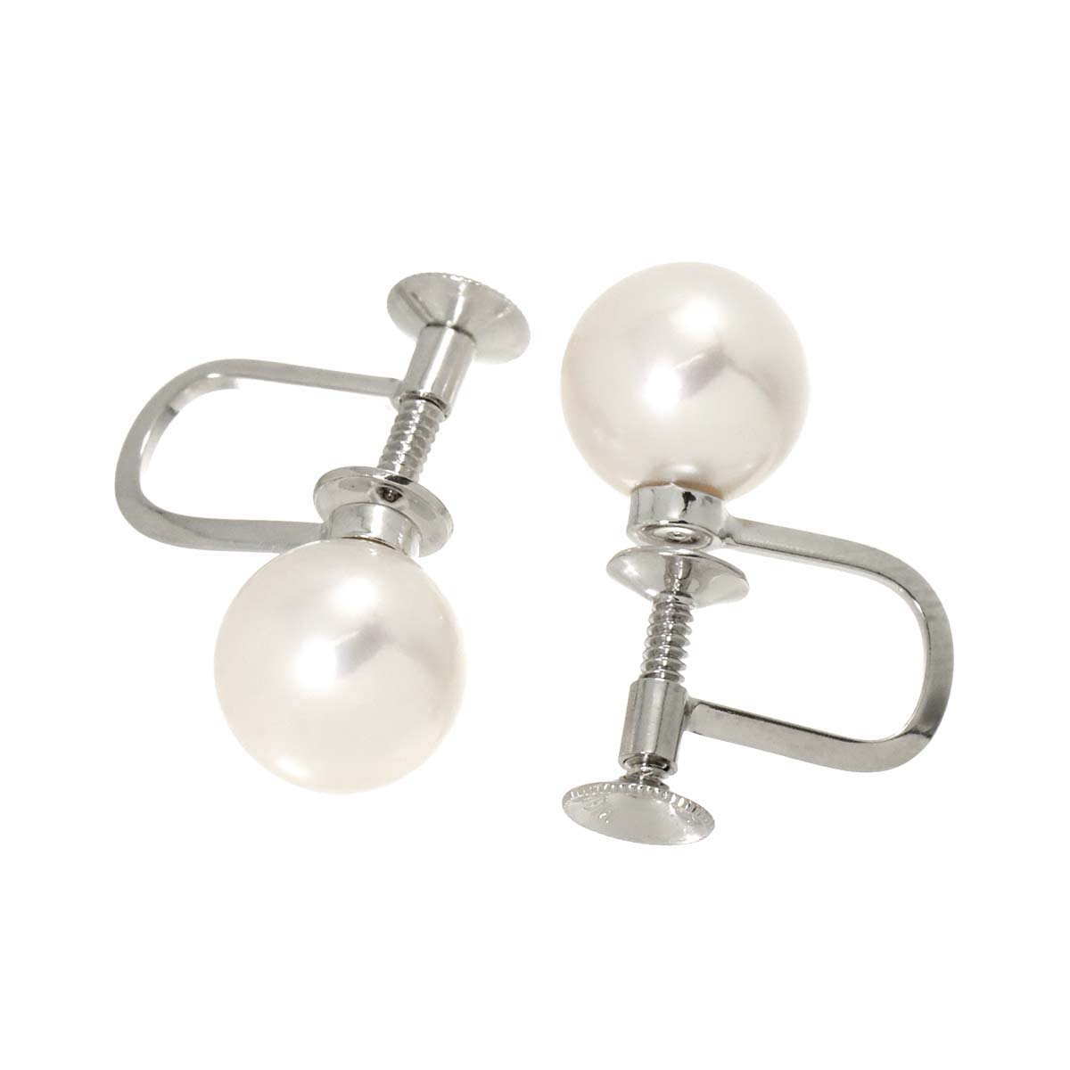 Akoya Pearl 8.3mm Earrings 14K WG White Gold 585