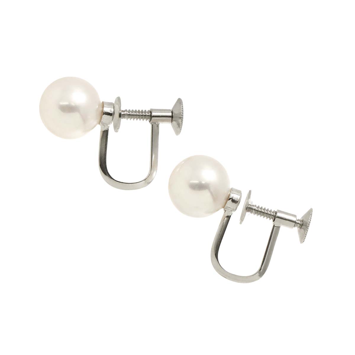Akoya Pearl 8.3mm Earrings 14K WG White Gold 585