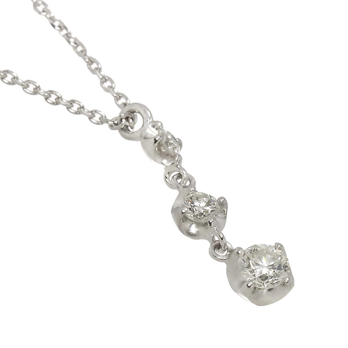 Diamond 0.27ct Necklace 18K White Gold 750