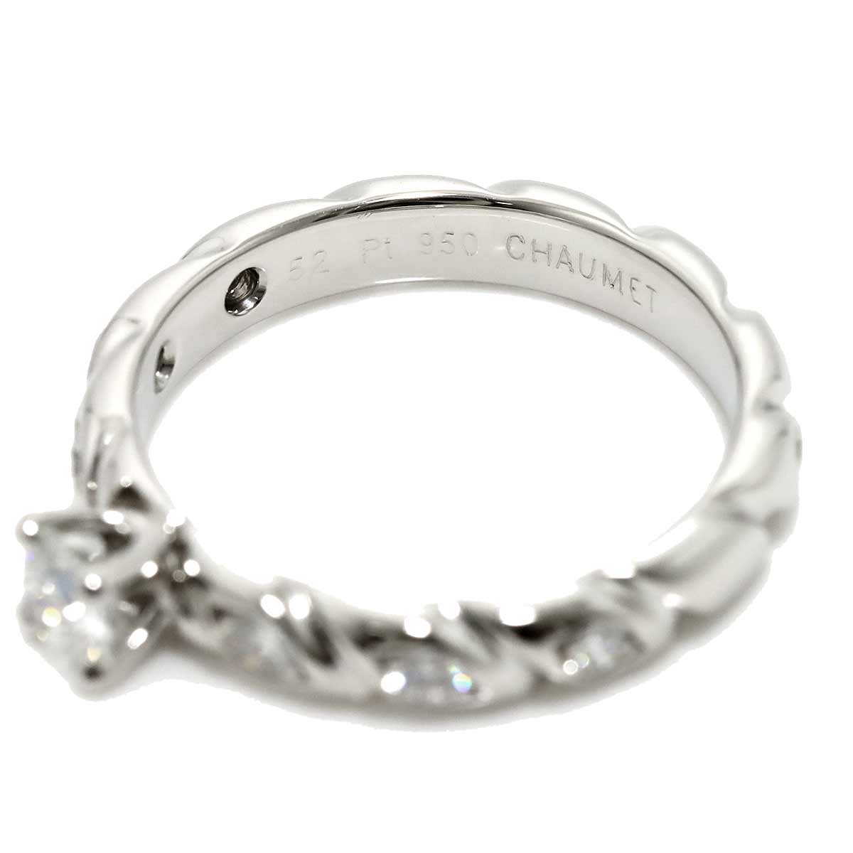 CHAUMET Diamond 0.27ct F/VVS1/EX Ring Pt size52 5.75-6(US)