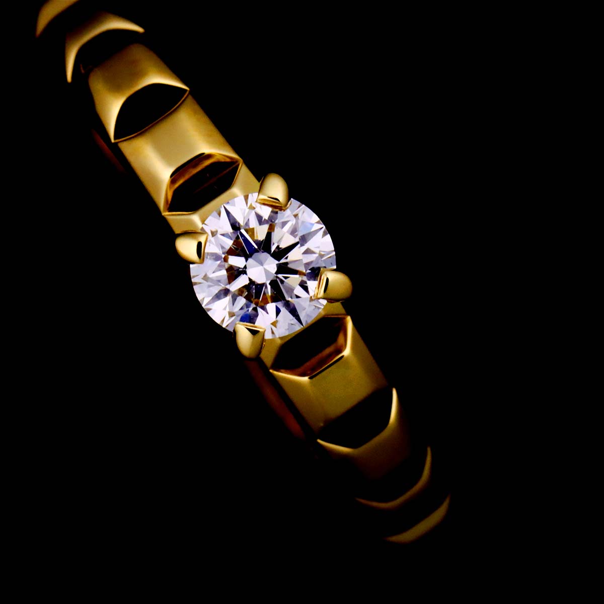 BOUCHERON Diamond 0.21ct E/VVS1/3EX Ring 18K YG 750 size48 4.5(US)