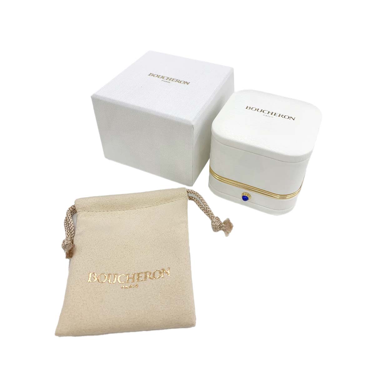 BOUCHERON Diamond 0.21ct E/VVS1/3EX Ring 18K YG 750 size48 4.5(US)