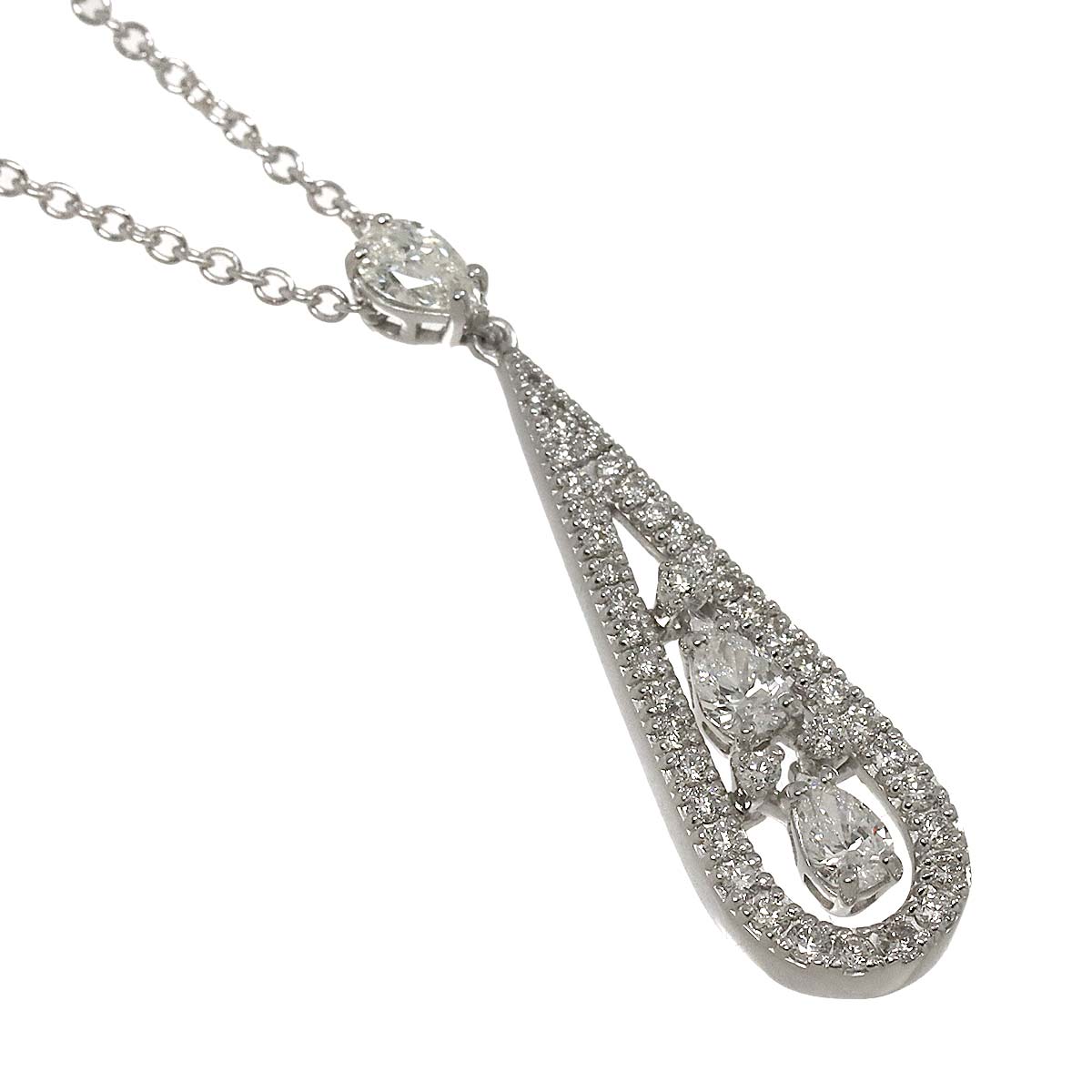 Diamond Necklace 18K White Gold 750