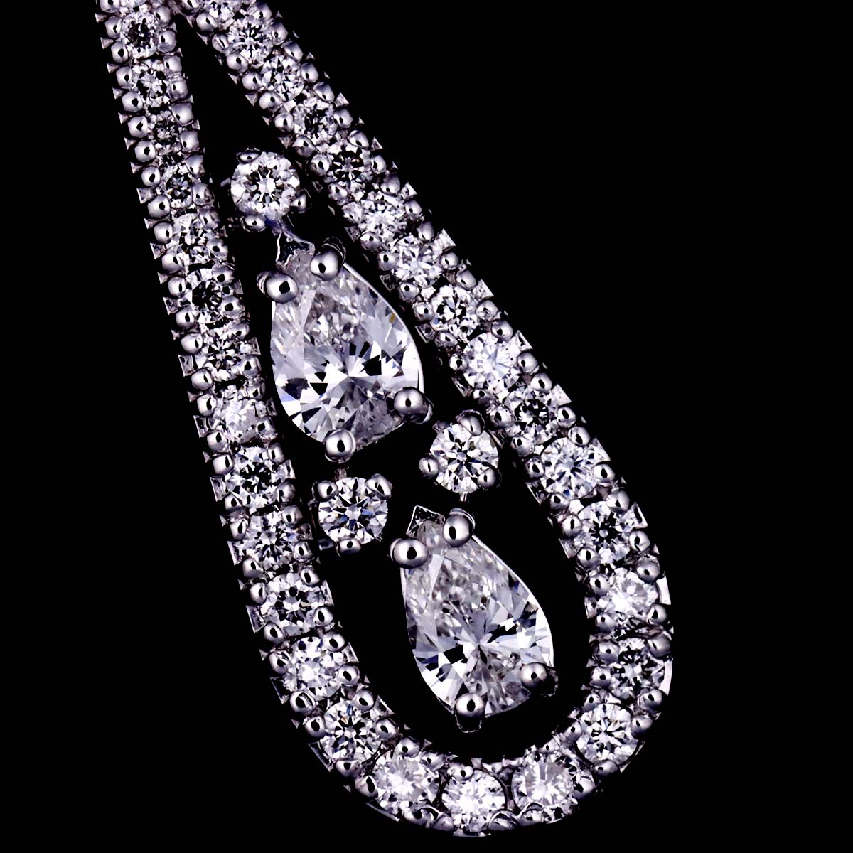 Diamond Necklace 18K White Gold 750