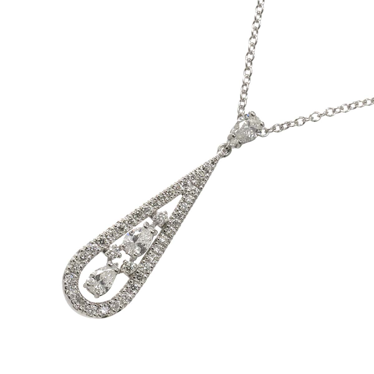 Diamond Necklace 18K White Gold 750