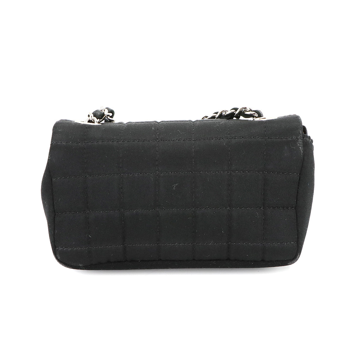 Chocolate bar Lipstick Mini Chain Shoulder Bag Satin Black