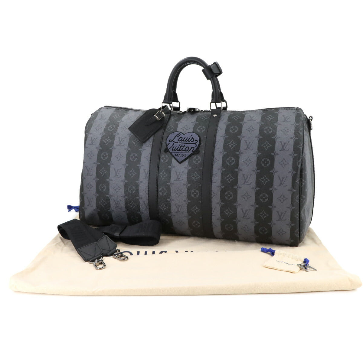 Monogram Stripe Keepall Bandouliere 55 Luggage M45966