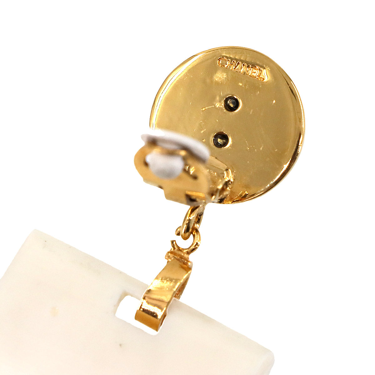 Shopping Bag Swing Earrings White Gold Vintage Accessory