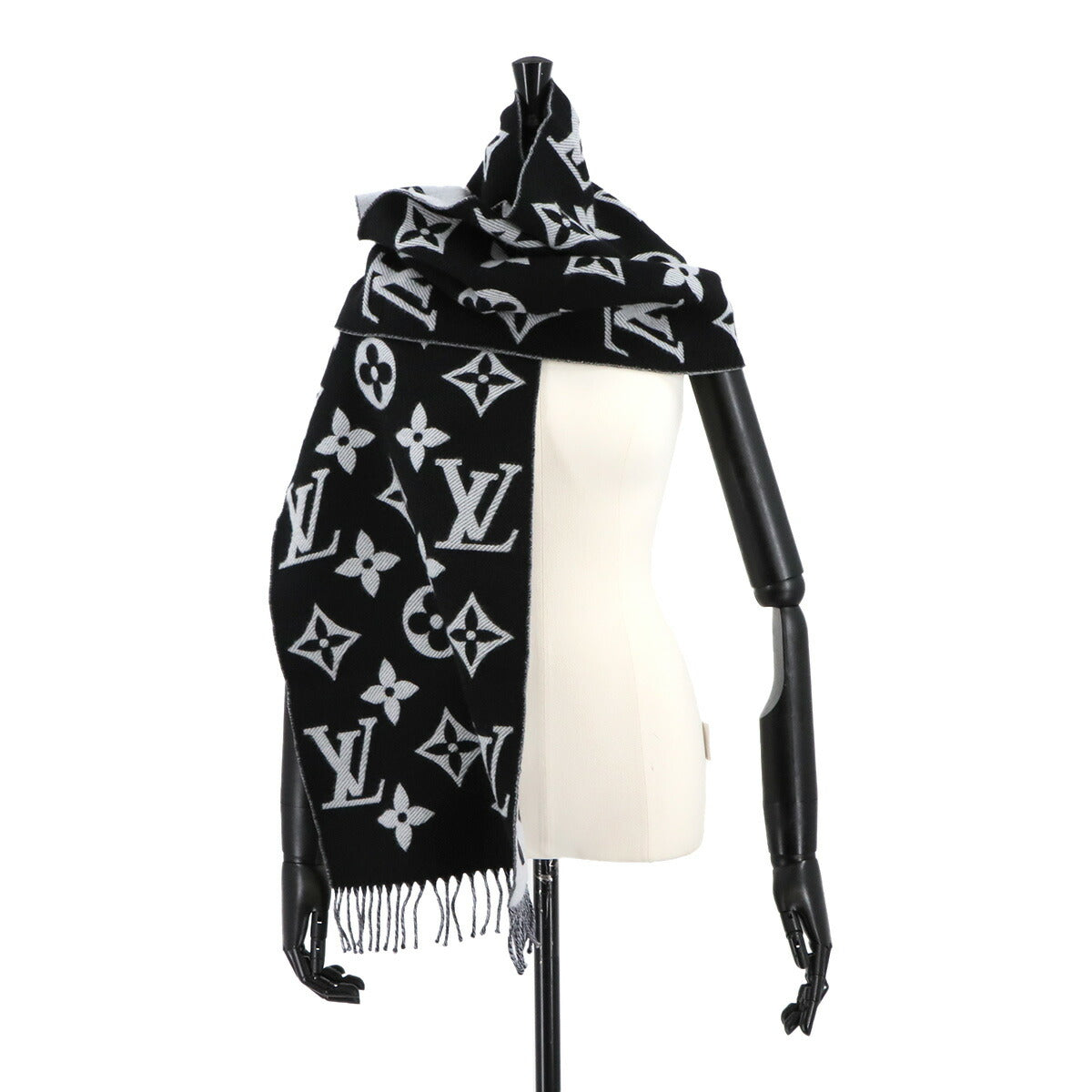 Esharupu LV Essential Muffler Scarf Wool Noir M77853