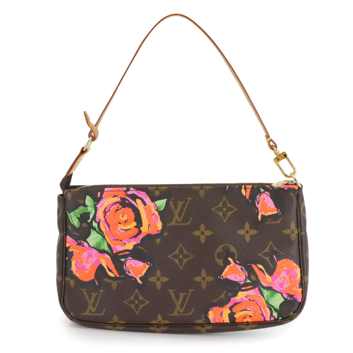 LOUIS VUITTON Monogram Rose Pochette Accessoires Hand Bag M48615