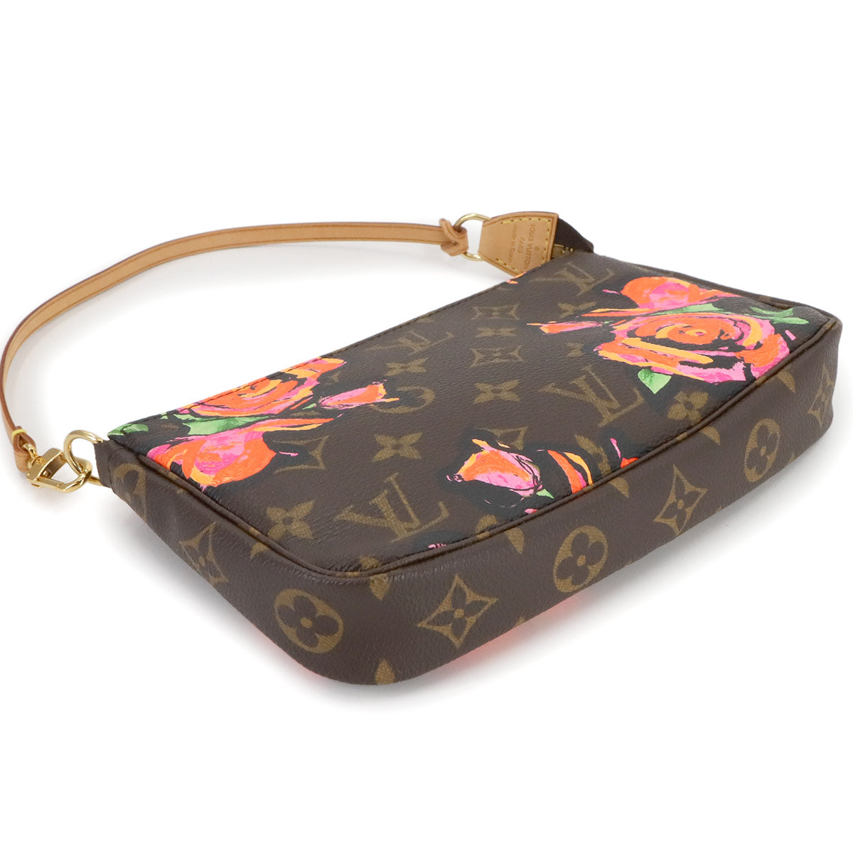 LOUIS VUITTON Monogram Rose Pochette Accessoires Hand Bag M48615