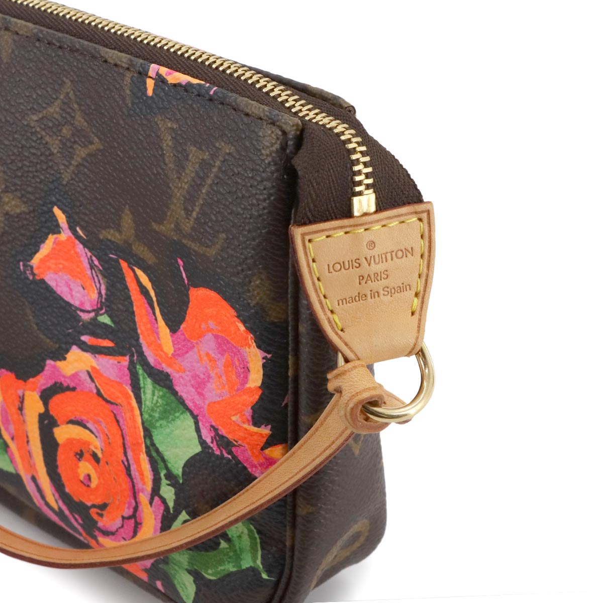 LOUIS VUITTON Monogram Rose Pochette Accessoires Hand Bag M48615