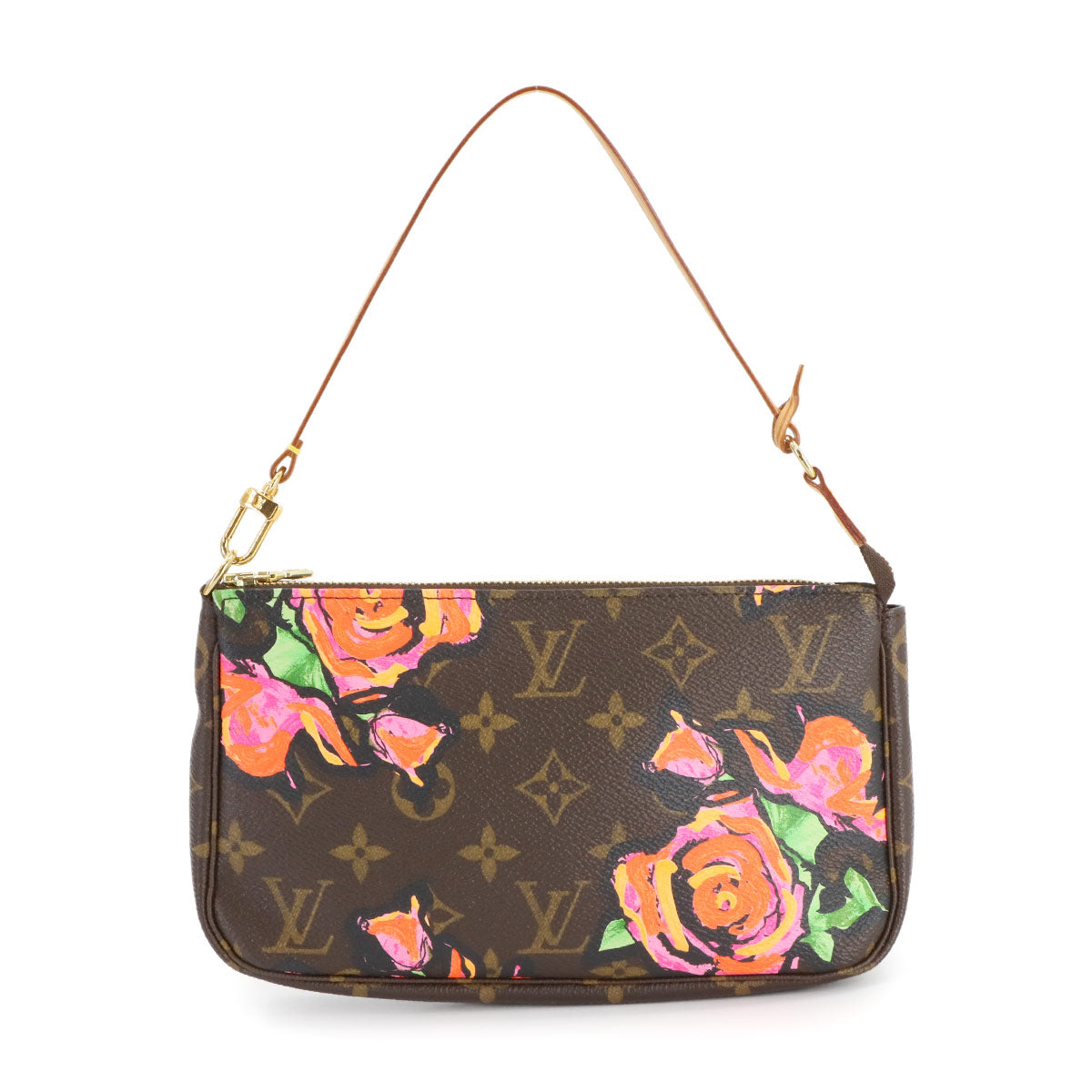 LOUIS VUITTON Monogram Rose Pochette Accessoires Hand Bag M48615