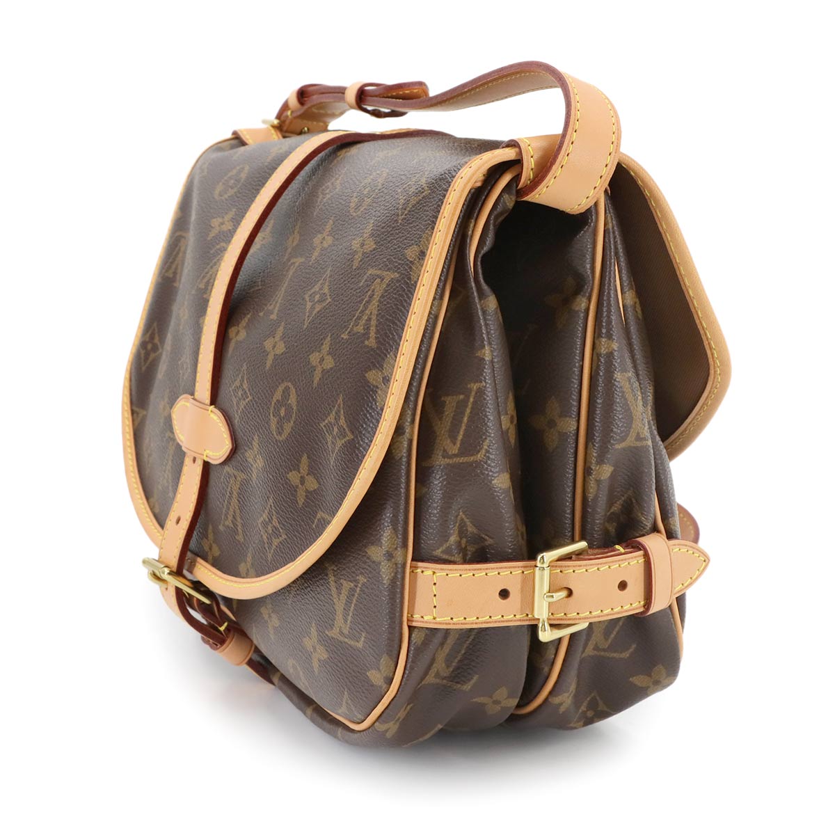 LOUIS VUITTON Monogram Samur 30 Shoulder Bag Brown M42256 Purse