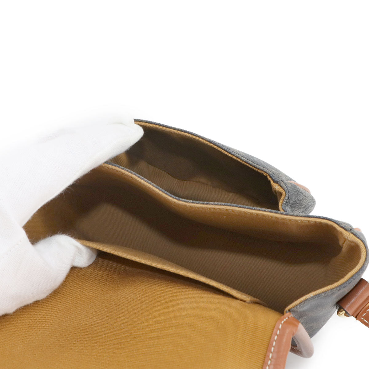 CELINE Triomphe Medium Folco Shoulder Bag PVC Leather Tan 191502BZJ