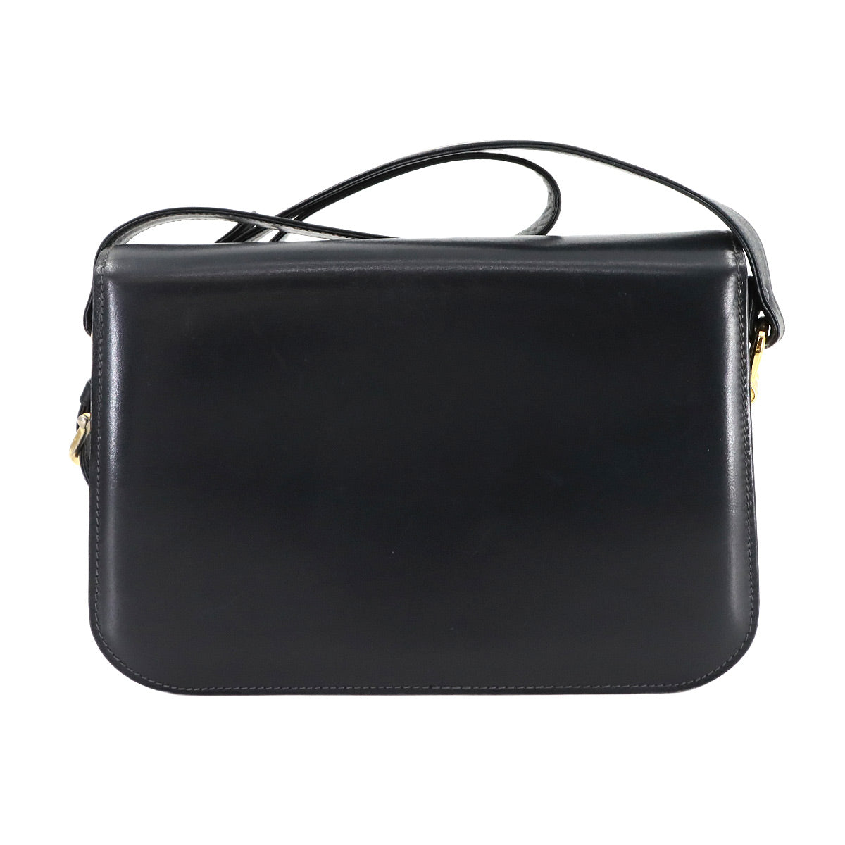 Horse Carriage Shoulder Bag Leather Suede Navy Vintage Purse