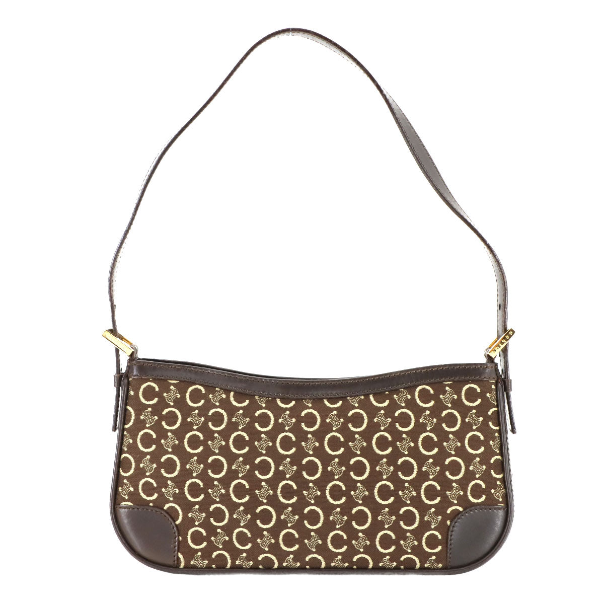 Macadam C Logos Hand Bag Canvas Leather Brown Purse