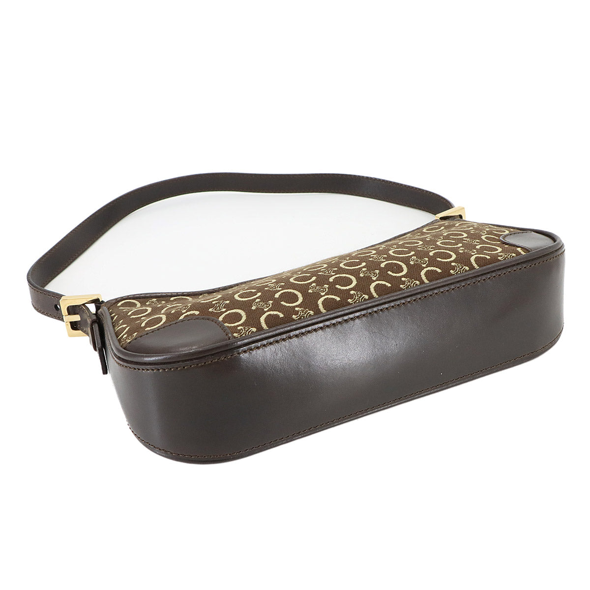 Macadam C Logos Hand Bag Canvas Leather Brown Purse