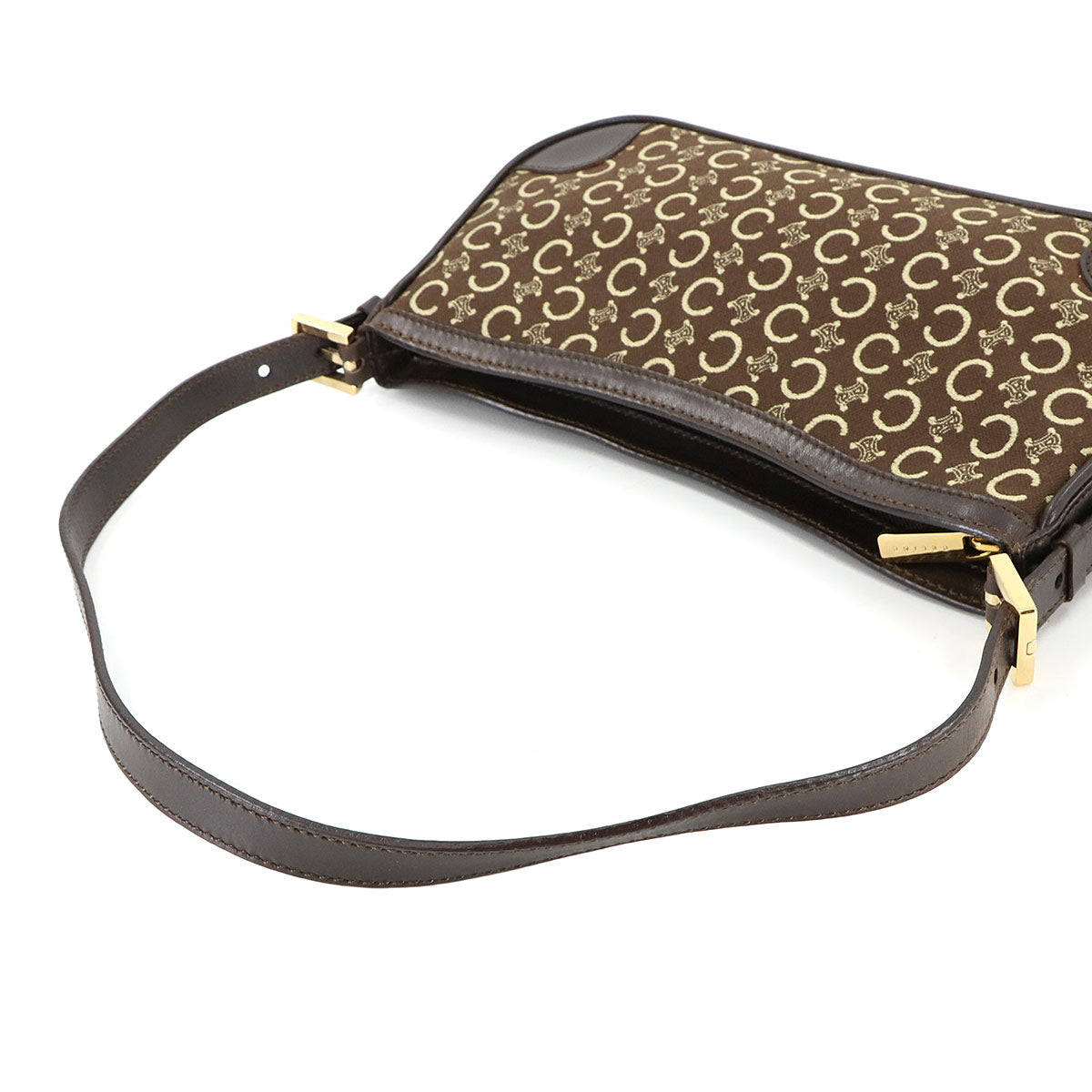 Macadam C Logos Hand Bag Canvas Leather Brown Purse