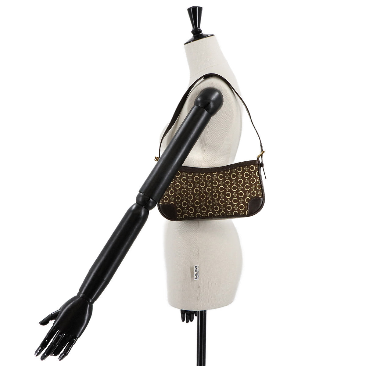 Macadam C Logos Hand Bag Canvas Leather Brown Purse