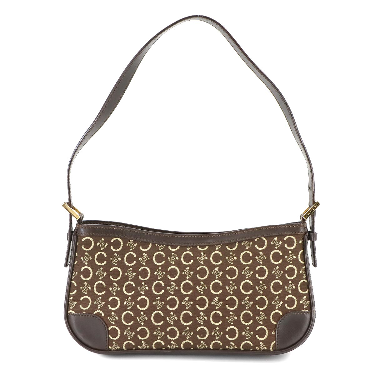 Macadam C Logos Hand Bag Canvas Leather Brown Purse