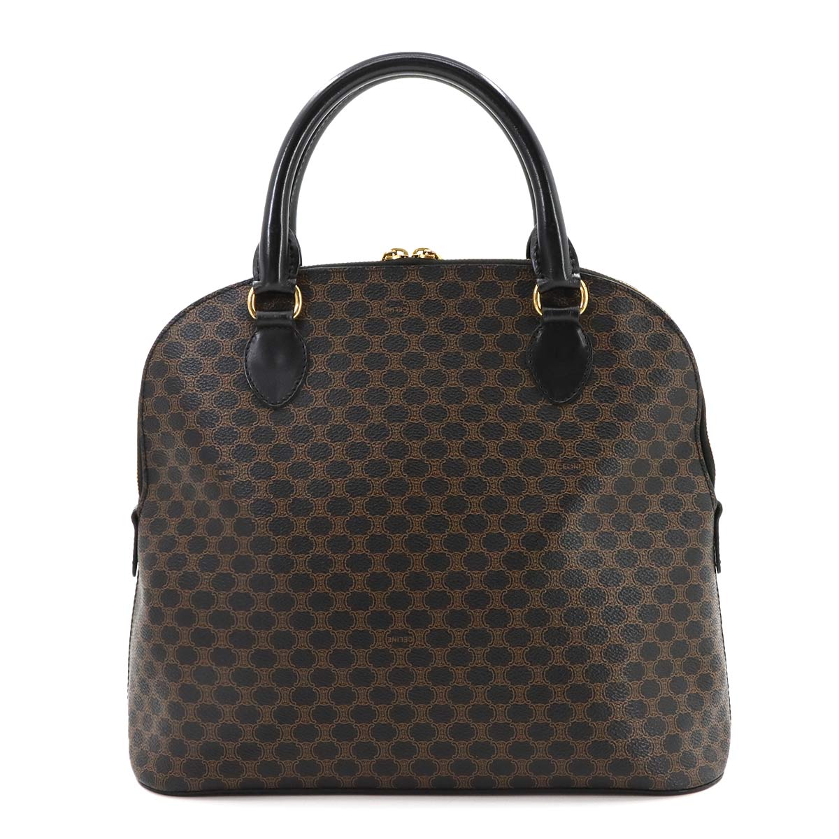 Macadam Hand Bag Leather PVC Black Brown Vintage Purse