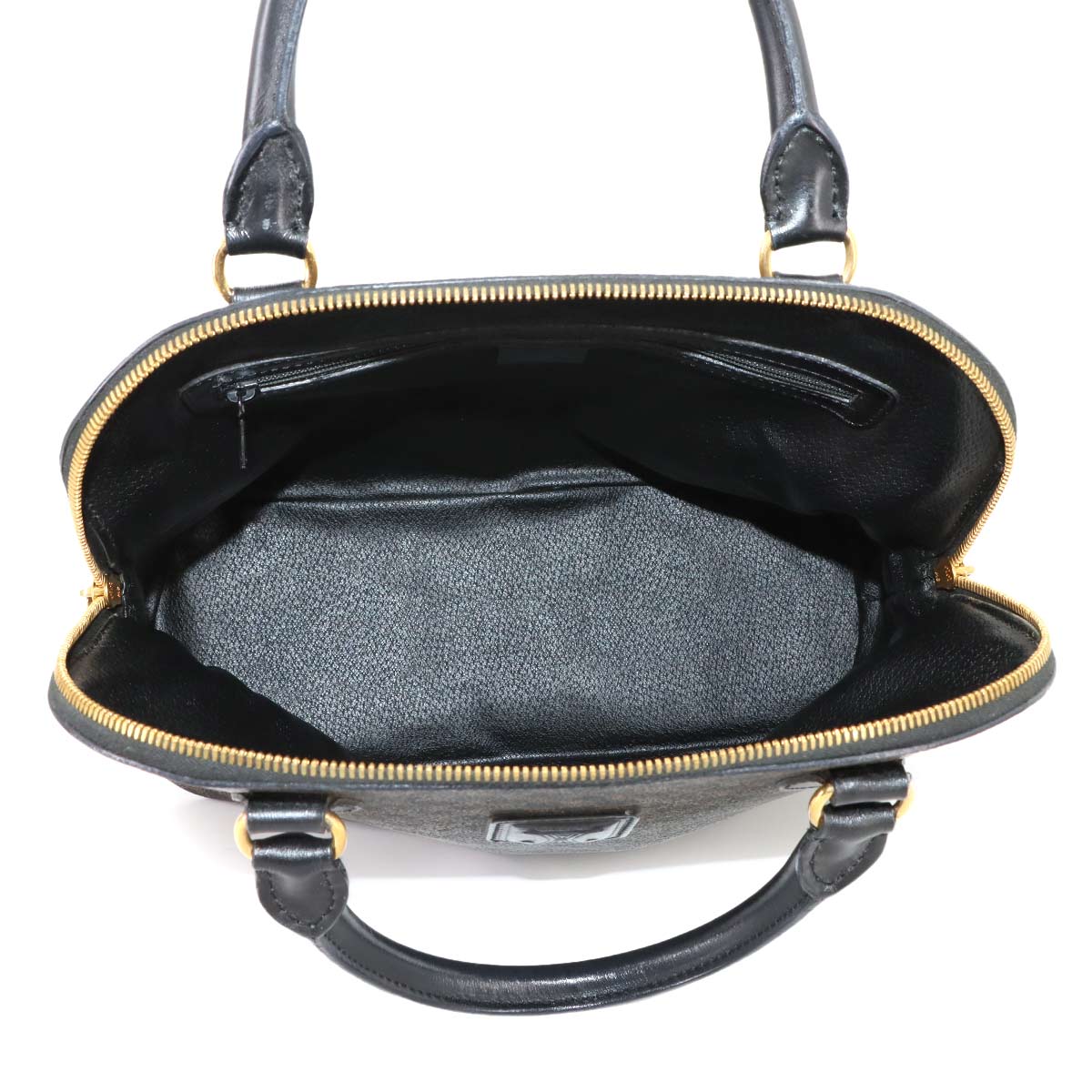 Macadam Hand Bag Leather PVC Black Brown Vintage Purse