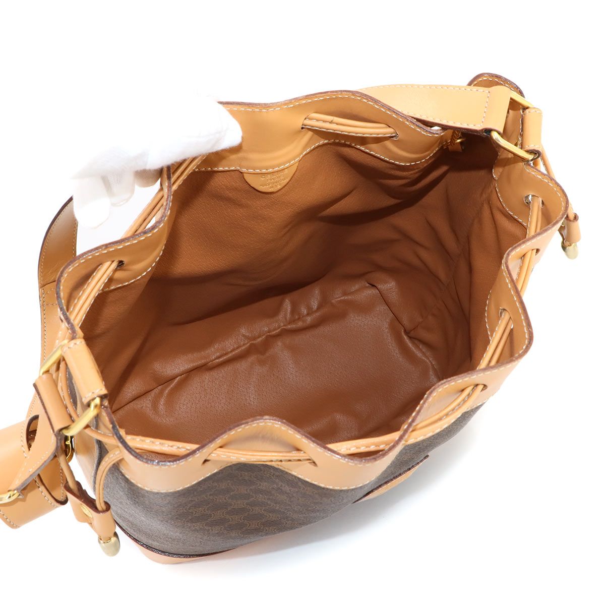 Macadam Shoulder Bag Leather PVC Brown Vintage Purse