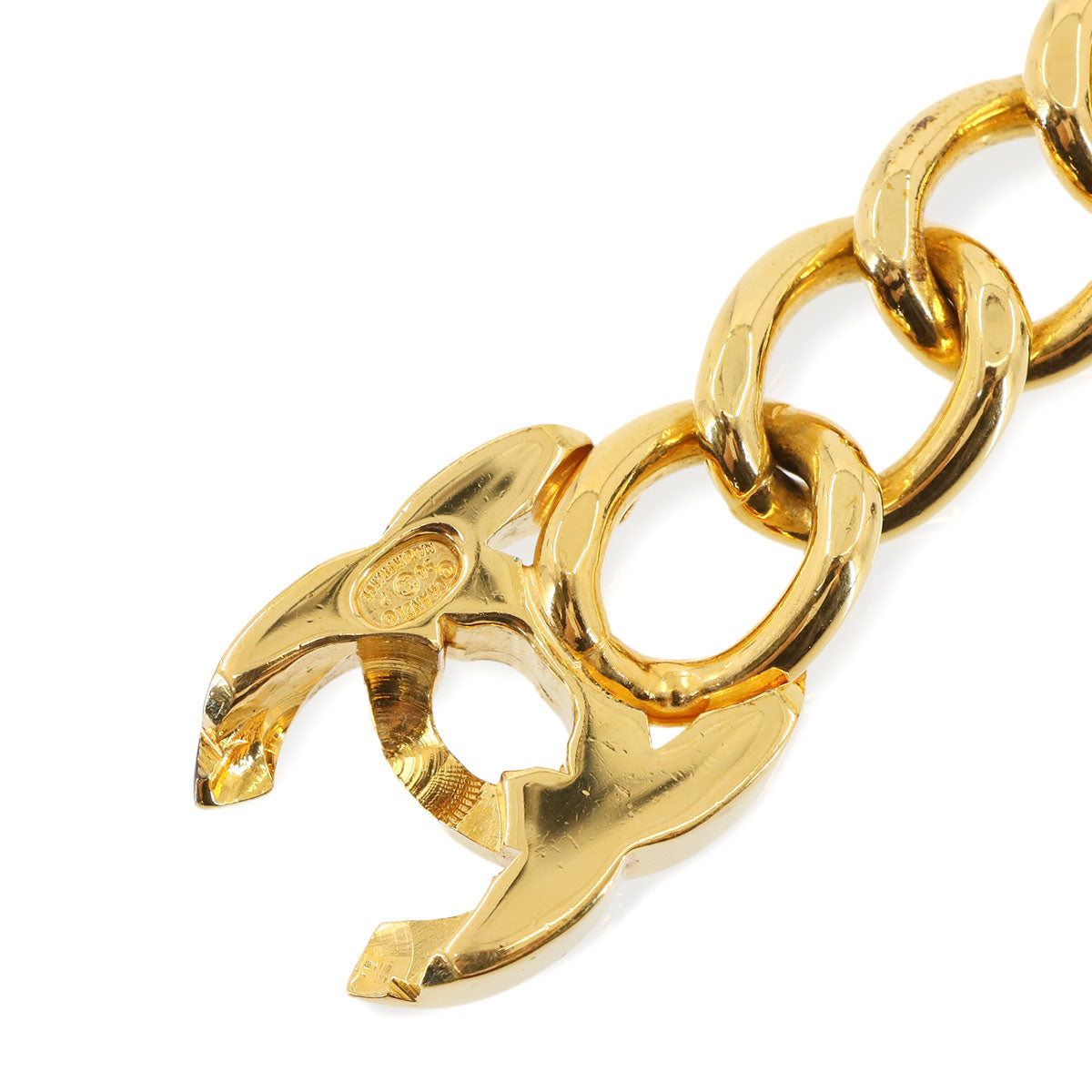 Coco Logos Chain Bracelet Gold 96P Vintage Accessory