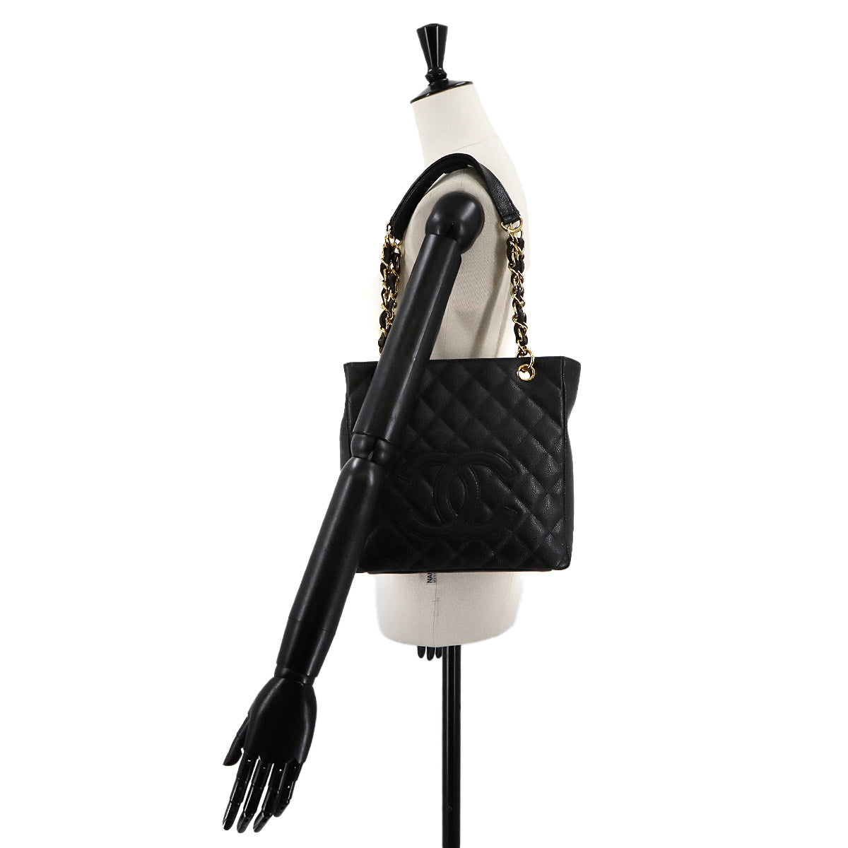 Matelasse PST Chain Tote Bag Leather Black A20994