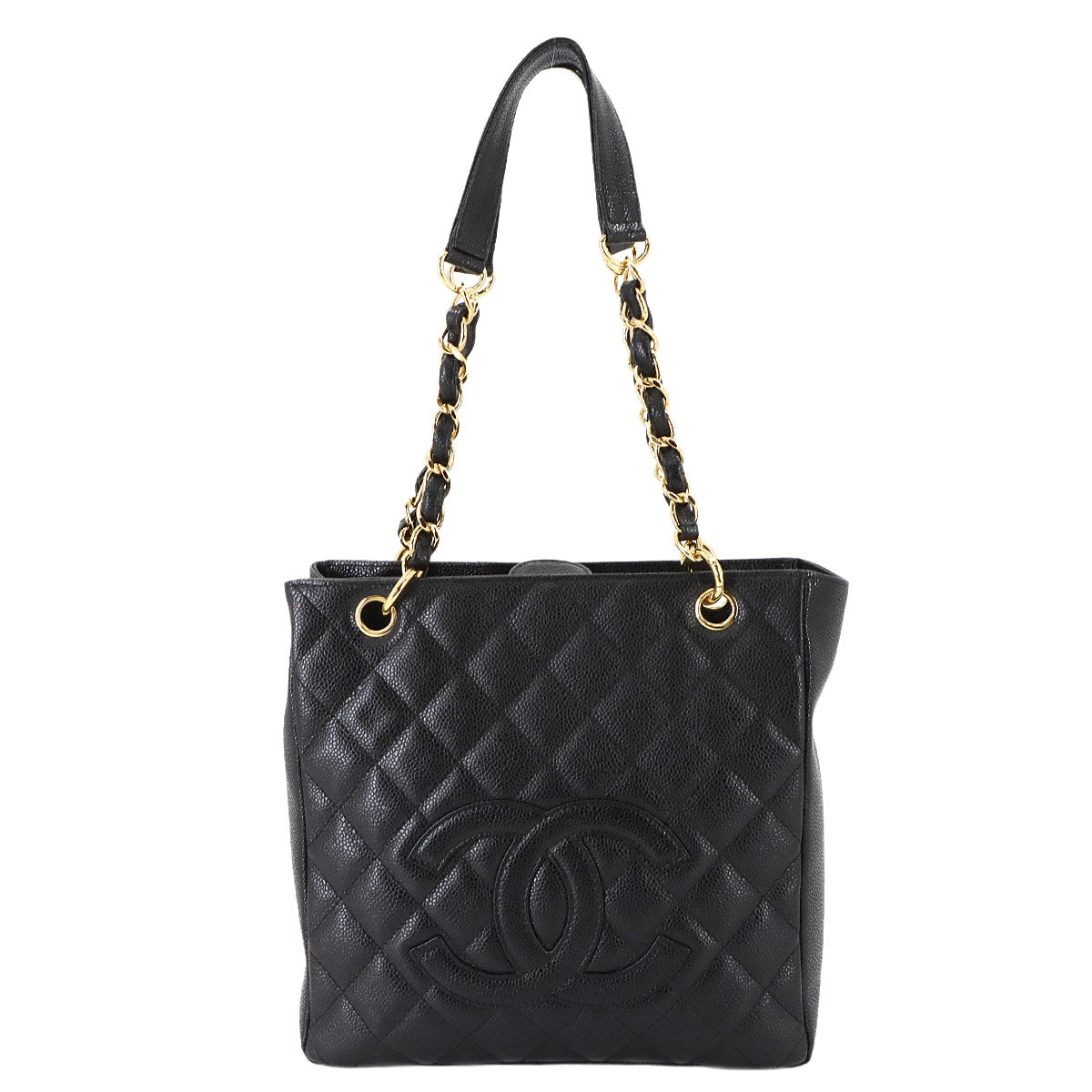 Matelasse PST Chain Tote Bag Leather Black A20994