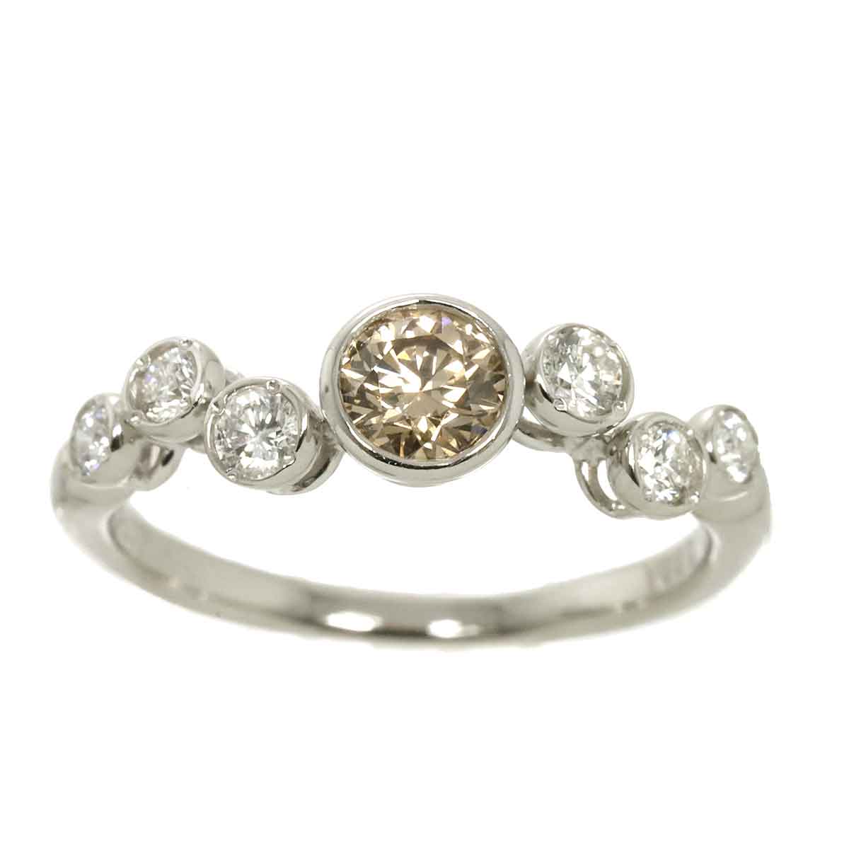 KASHIKEY Brown Diamond 0.30ct Diamond 0.20ct Ring Pt Size5.5-5.75(US)