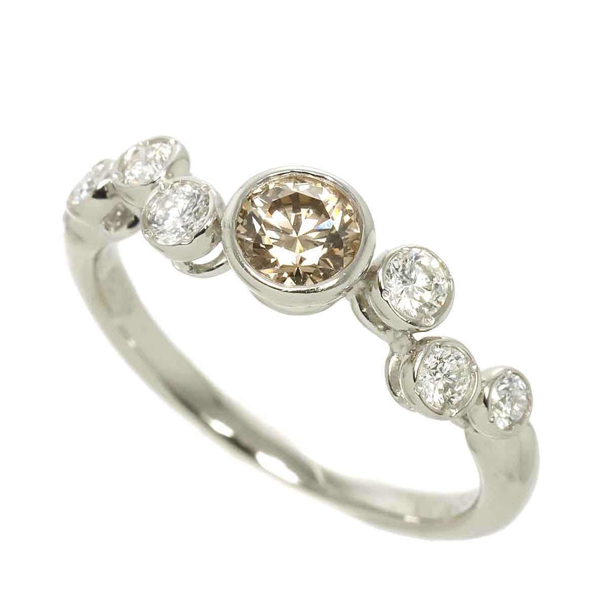 KASHIKEY Brown Diamond 0.30ct Diamond 0.20ct Ring Pt Size5.5-5.75(US)