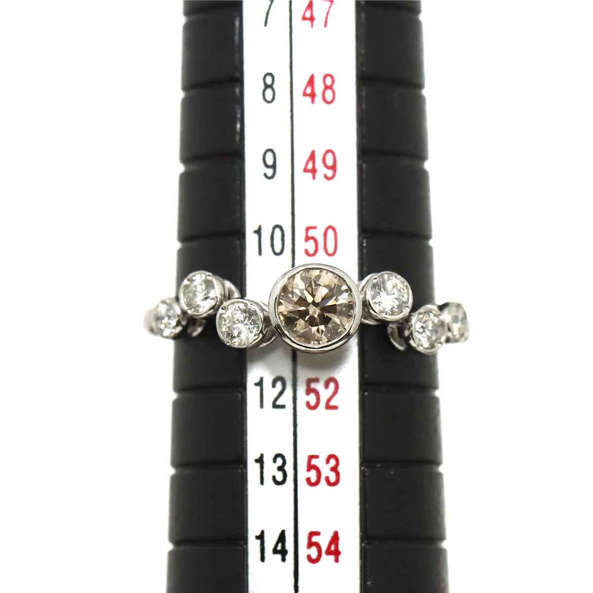 KASHIKEY Brown Diamond 0.30ct Diamond 0.20ct Ring Pt Size5.5-5.75(US)