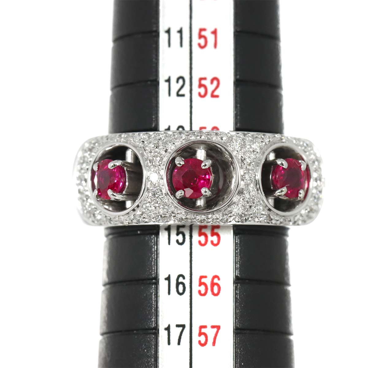 DAMIANI Ruby Diamond Ring 18K WG 750 Size6.75(US)