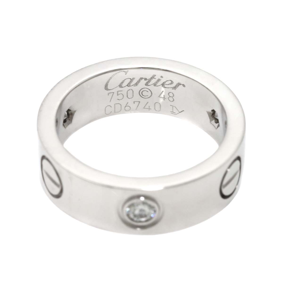Love Ring Diamond 3P 18K White Gold 750 size48 4-4.5(US)