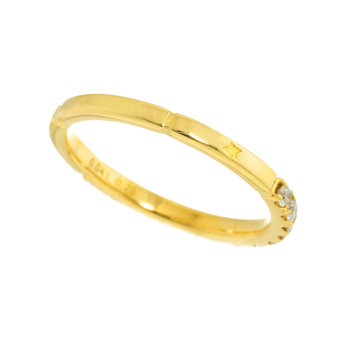 Festaria Diamond 0.28ct/0.041ct Ring 18K YG 750 Size6.25-6.5(US)