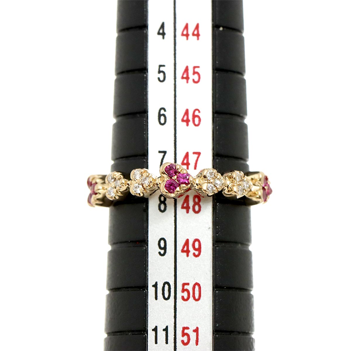 Ponte Vecchio Ruby 0.13ct Diamond 0.06ct Ring 18K PG 750 size4.5(US)