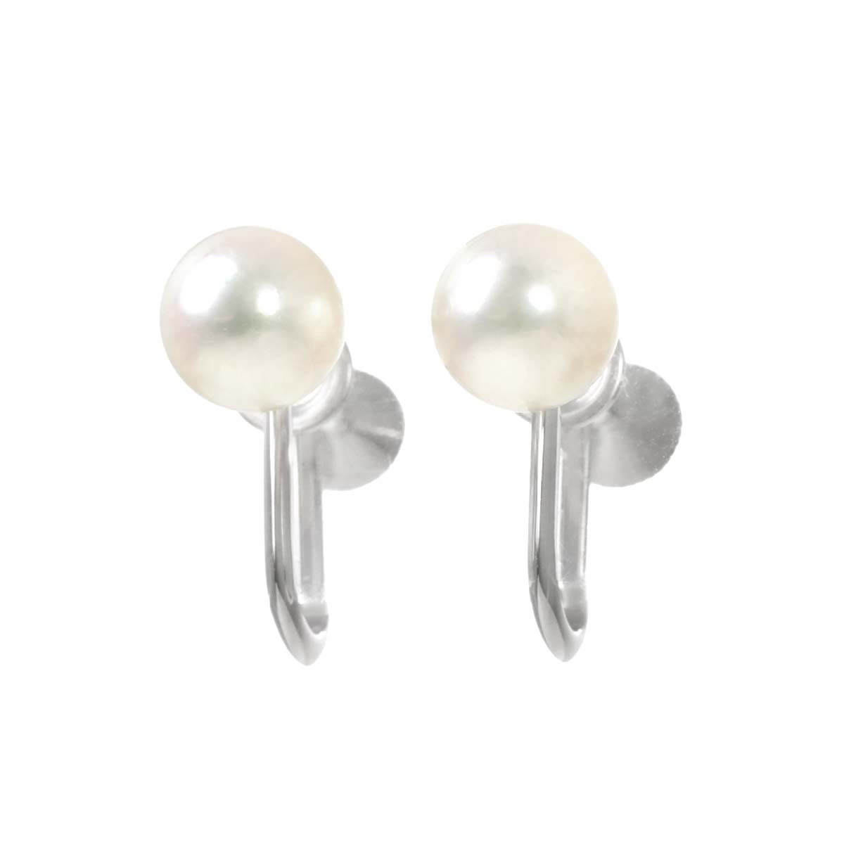 MIKIMOTO Akoya Pearl 6.9mm Earrings 14K White Gold 585