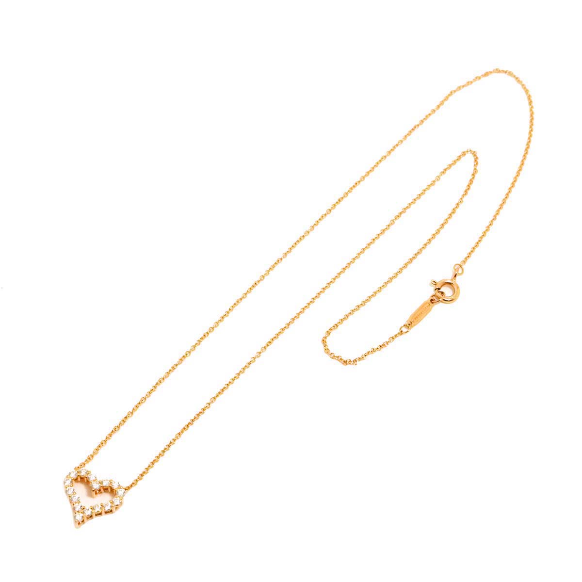 Diamond Heart Necklace 18K PG 750