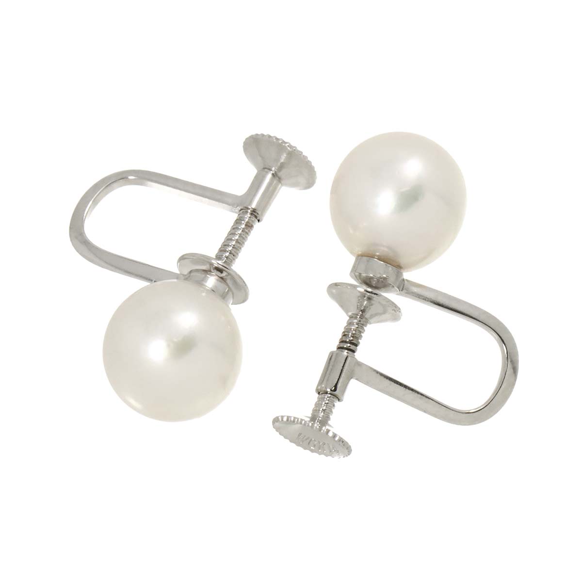 Akoya Pearl 8.3mm Earrings 14K WG White Gold 585
