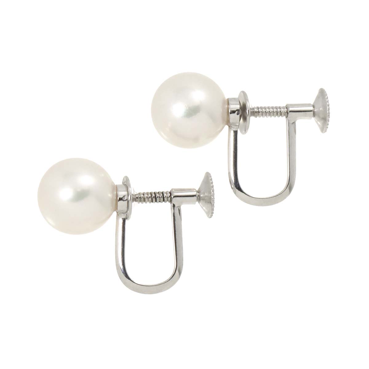 Akoya Pearl 8.3mm Earrings 14K WG White Gold 585
