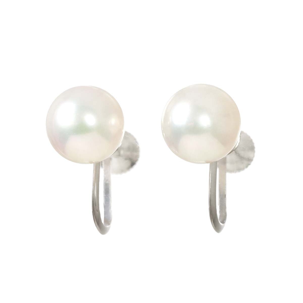 Akoya Pearl 8.3mm Earrings 14K WG White Gold 585