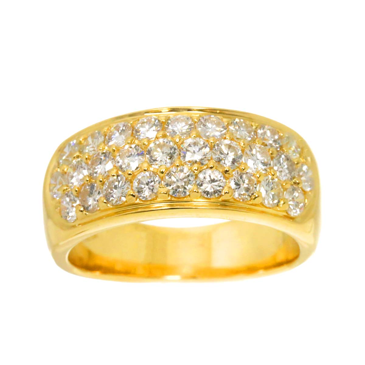 Diamond 1.15ct Ring 18K K18 YG Yellow Gold 750 size5.25(US)