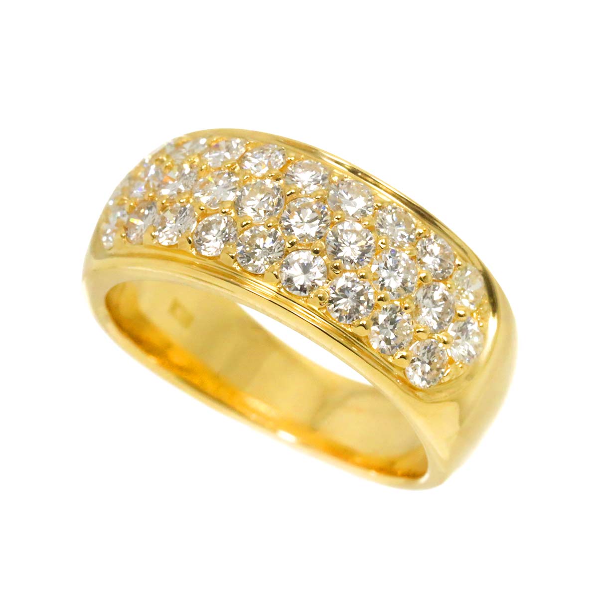 Diamond 1.15ct Ring 18K K18 YG Yellow Gold 750 size5.25(US)