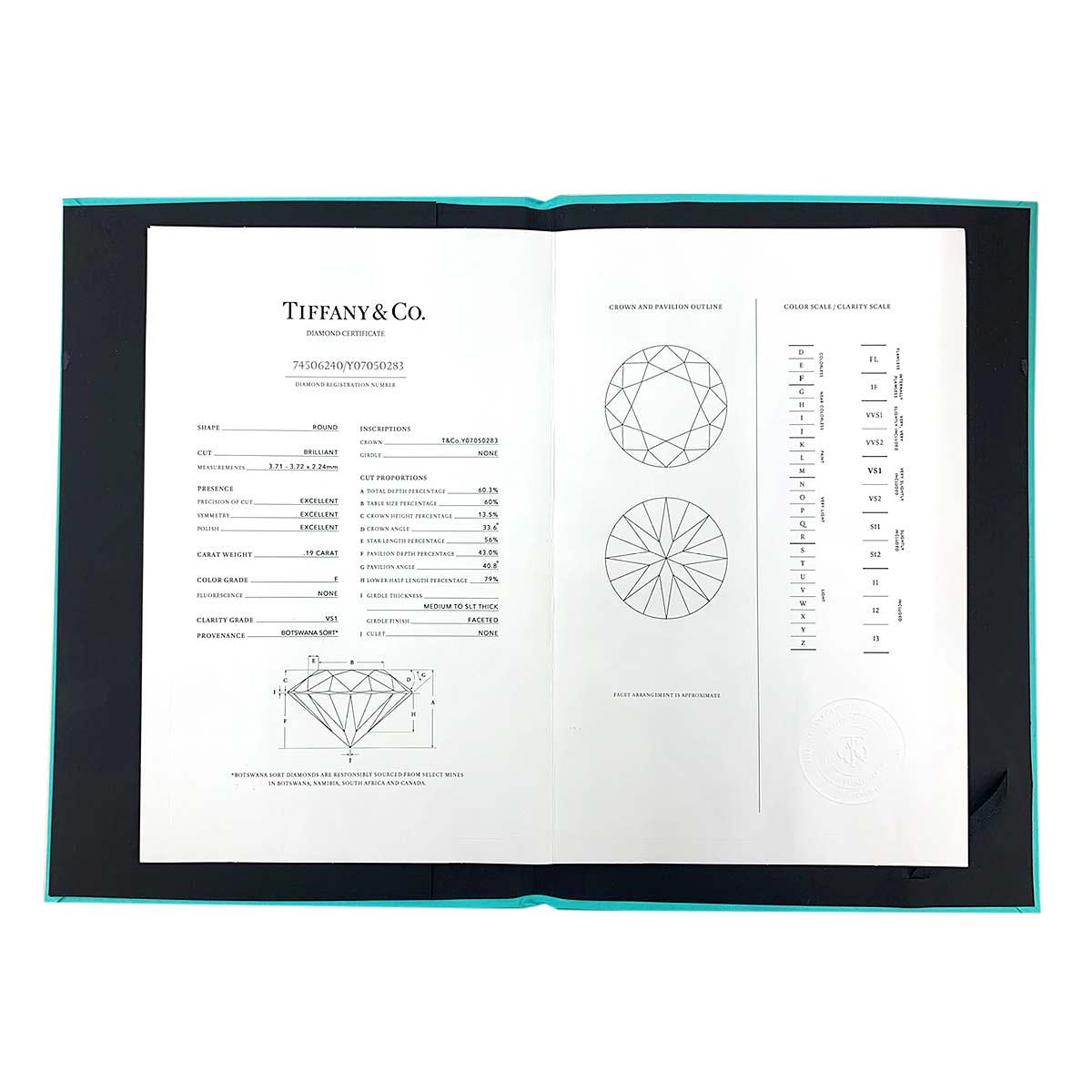 Diamond 0.19ct F/VS1/3EX Ring Platinum Size3.25-3.75(US)