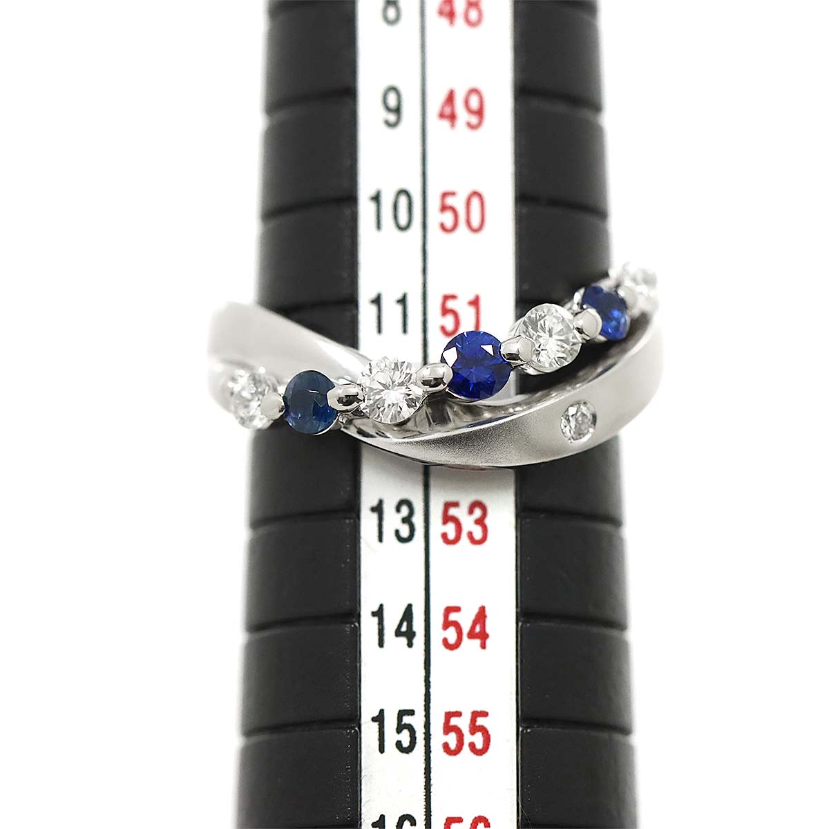 Sapphire 0.35ct Diamond 0.32ct Ring Pt Platinum size5.5-5.25(US)