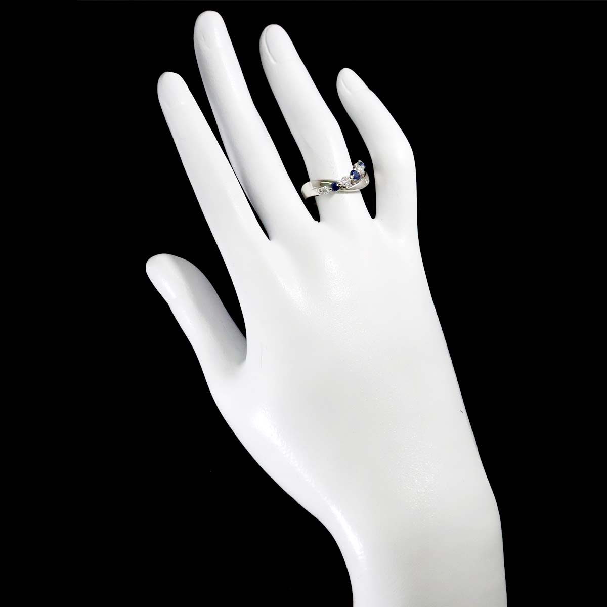 Sapphire 0.35ct Diamond 0.32ct Ring Pt Platinum size5.5-5.25(US)