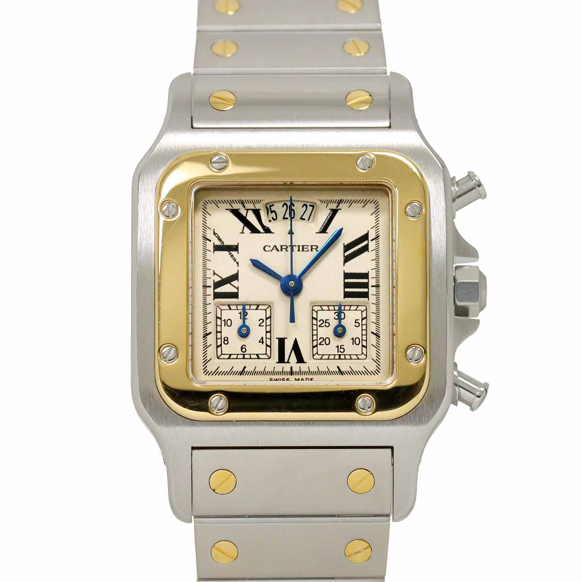 Santos Galbee LM W20042C4 750 YG Cream Dial Mens Watch